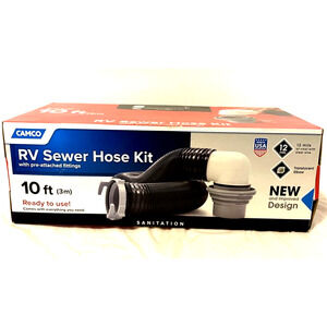 Camco 10-Foot Easy Slip RV Sewer Kit with Bayonet and 4-in-1 Adapter (39554) NEW